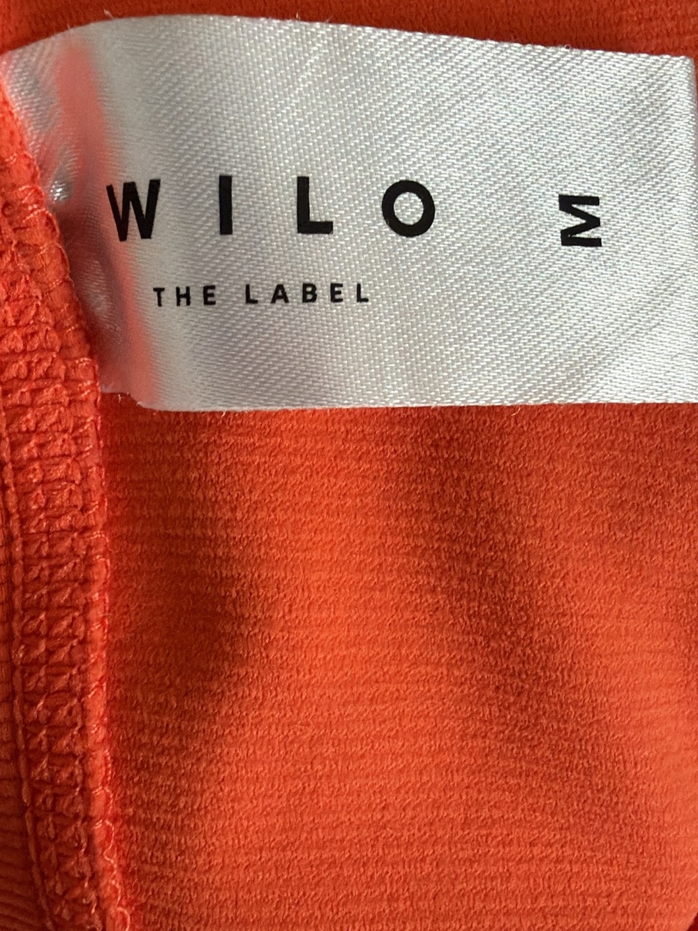 Anthropologie WILO Women's High-Waist Orange Ribbed Biker Shorts - Size Medium - Picture 3 of 5